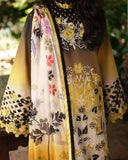3 Piece Unstitched Embroidered Lawn Suit ( Printed Lawn Dupatta )