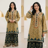 2 Piece Unstitched Embroidered Lawn Suit