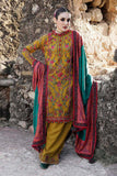 3 Piece Unstitched Heavy Embroidered Dhanak Wool Suit With Printed Woolen Shawl HR675