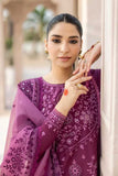 3 Piece Unstitched Heavy Embroidered Pure Lawn Suit with Heavy Embroidered Organza Dupatta CS84