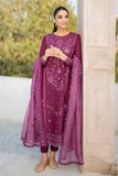 3 Piece Unstitched Heavy Embroidered Pure Lawn Suit with Heavy Embroidered Organza Dupatta CS84