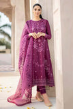 3 Piece Unstitched Heavy Embroidered Pure Lawn Suit with Heavy Embroidered Organza Dupatta CS84