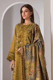3 Piece Unstitched Heavy Embroidered Dhanak Suit with Printed Woolen Shawl SN59