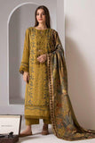 3 Piece Unstitched Heavy Embroidered Dhanak Suit with Printed Woolen Shawl SN59