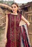 3 Piece Unstitched Heavy Embroidered Dhanak Wool Suit with Printed Woolen Shawl MB515