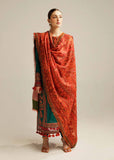 3 Piece Unstitched Heavy Embroidered Dhanak Wool Suit with Printed Woolen Shawl SP525