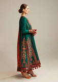 3 Piece Unstitched Heavy Embroidered Dhanak Wool Suit with Printed Woolen Shawl SP525