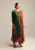 3 Piece Unstitched Heavy Embroidered Dhanak Wool Suit with Printed Woolen Shawl SP525