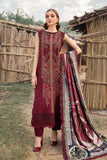 3 Piece Unstitched Heavy Embroidered Dhanak Wool Suit with Printed Woolen Shawl MB515